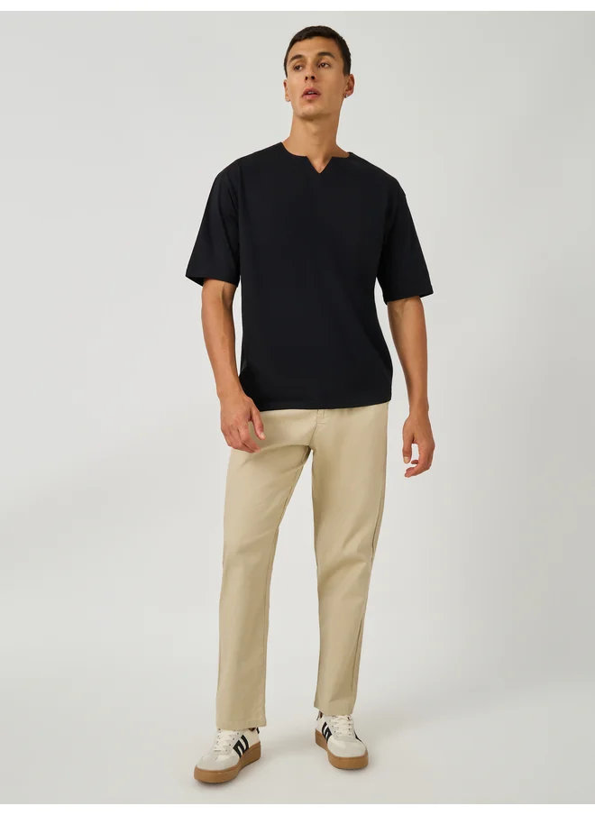 Styli Styli Notch Neck Oversized T-Shirt