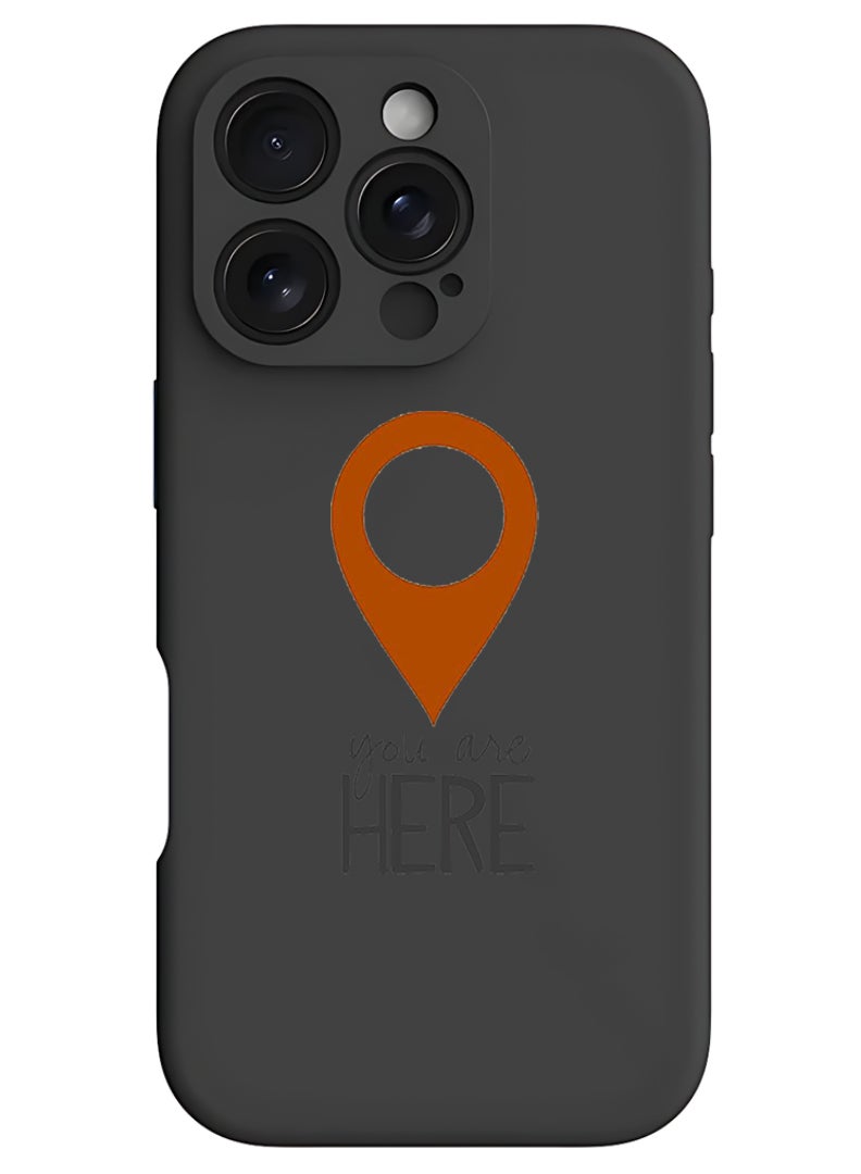 Theodor iPhone 16 Pro Max Black Protective Slim Fit Case Liquid Silicone Cover with Full Body Protection Anti-Scratch Shockproof Case For iPhone - You are here - Image 1