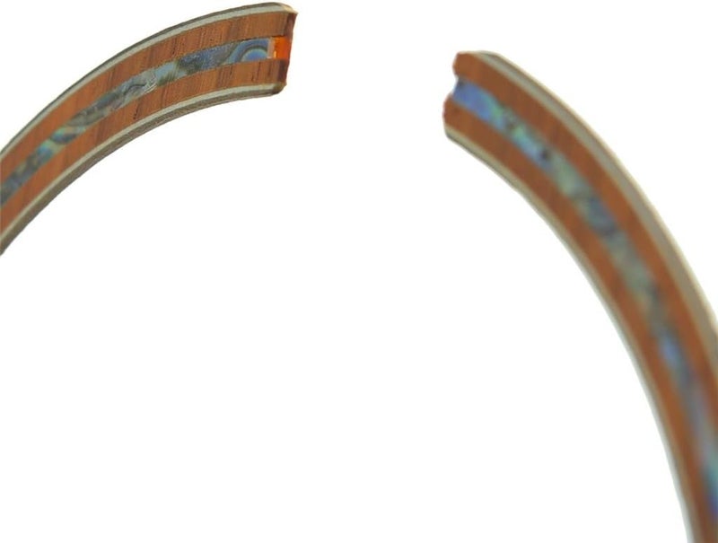 KAISH Acoustic Guitar 110 * 8 * 0.8mm Soundhole Padauk Rosette Full Abalone Shell Inlay - Image 3