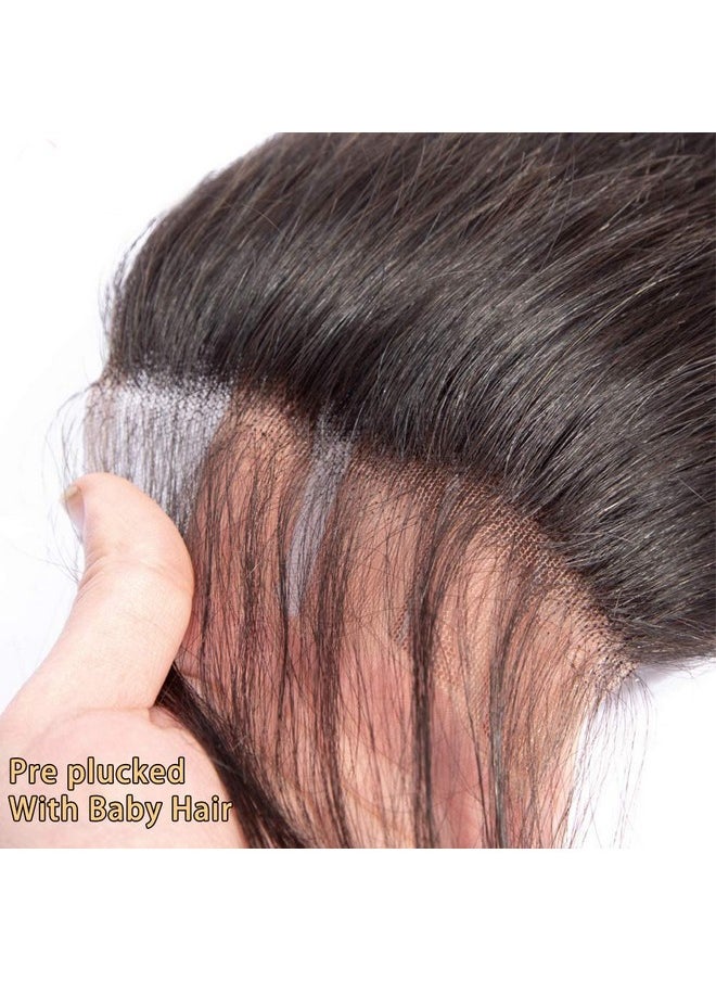 ROYAL IMPRESSION Body Wave 5X5 Hd Lace Closure Free Part 100% Unprocessed Virgin Brazilian Human Hair Swiss Lace Closure Bleached Knots Pre Plucked With Baby Hair Natural Color 20Inch  - Image 5