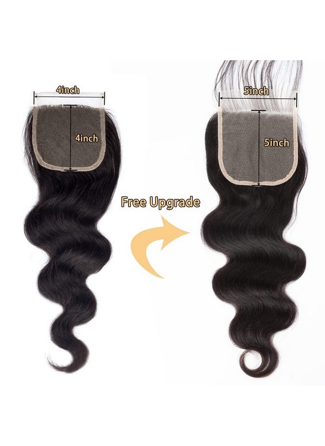ROYAL IMPRESSION Body Wave 5X5 Hd Lace Closure Free Part 100% Unprocessed Virgin Brazilian Human Hair Swiss Lace Closure Bleached Knots Pre Plucked With Baby Hair Natural Color 20Inch  - Image 3