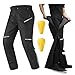 Auboa Winter Detachable Motorcycle Riding Pants for Men CE 2 Armored Powersports Overpants with Full Leg Zip Model PF2 L 30L Black - Image 2