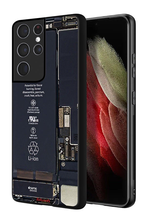 Tolwak Samsung Galaxy S21 Ultra 5G Protective Case Cover Phone Circuit Pattern - Image 1