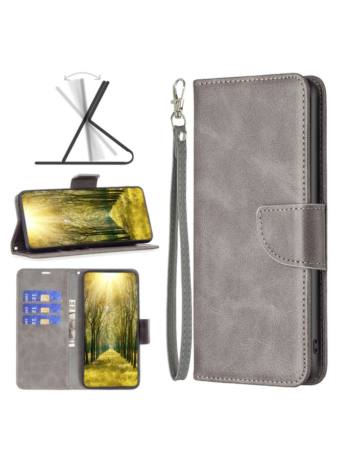 Case Cover For Realme C31 Lambskin Texture Leather Phone Case Grey