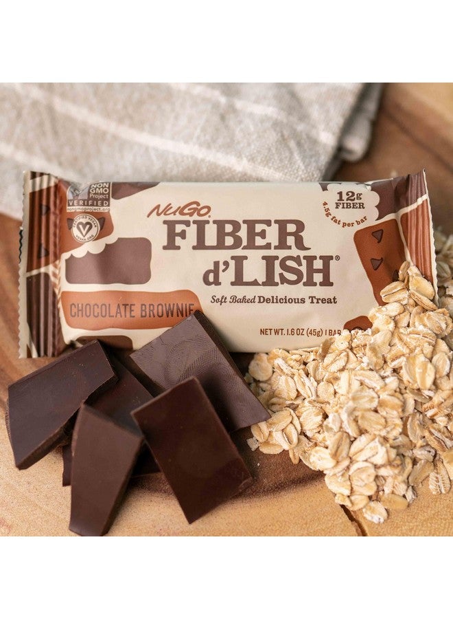 NuGo Fiber d'Lish Chocolate Brownie, 12g High Fiber, Vegan, 150 Calories, 16 Count - Image 1
