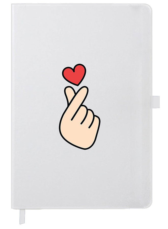 Theodor Designer A5 Thick White Hardcover Notebook Snap Love - Image 1