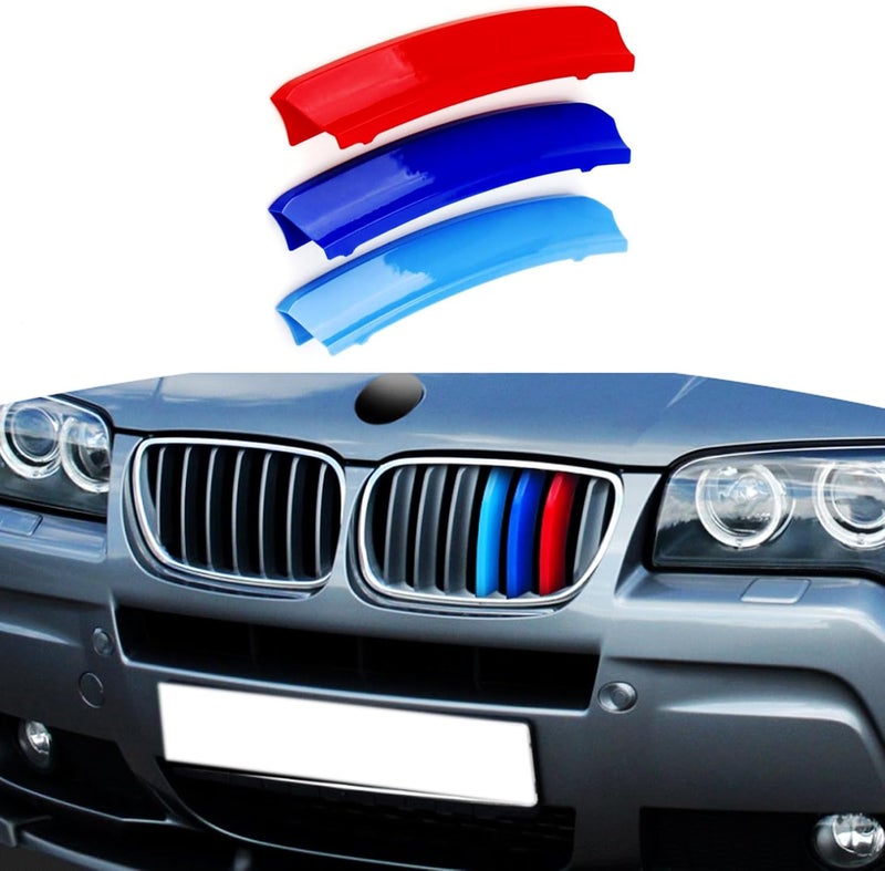Goodream Tricolored Grille Insert Trims Compatible with BMW 2007 2008 2009 2010 E83 X3 LCI Accessories for 7-Beams Standard Kidney Grille - Image 1