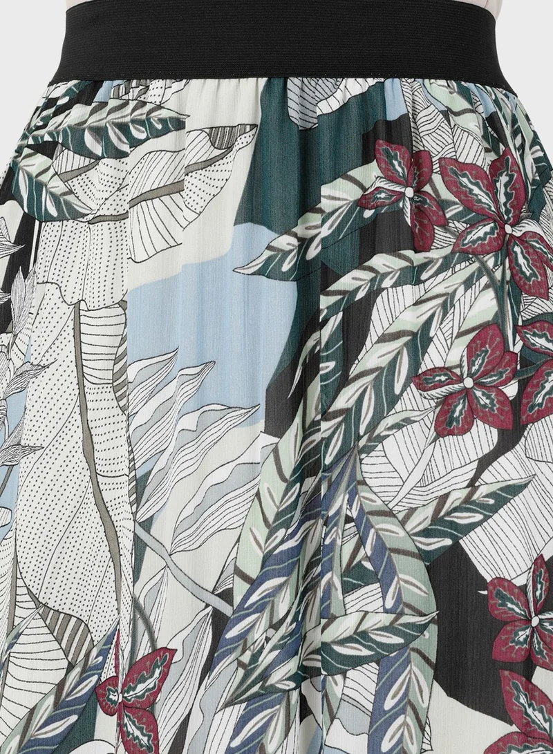 Refka by modanisa Floral Print Tiered Skirt