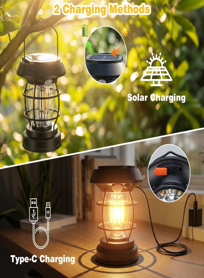 VZVXCC 2 Pack Solar Wall Lights Outdoor,4 Modes Solar Motion Sensor Lantern IP65 Waterproof Camping Lantern , Exterior Camping Light Front Porch Security Lamps Wall Mount Patio Fence Garage Decorative - Image 3