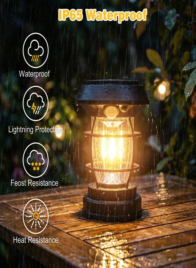 VZVXCC 2 Pack Solar Wall Lights Outdoor,4 Modes Solar Motion Sensor Lantern IP65 Waterproof Camping Lantern , Exterior Camping Light Front Porch Security Lamps Wall Mount Patio Fence Garage Decorative - Image 5