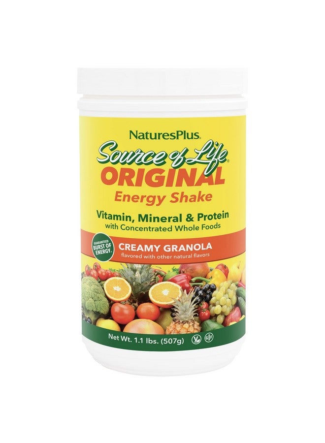 Nature's Plus Naturesplus Source Of Life Energy Shake Creamy Granola 1.1 Lbs Provides 13G Complete Protein Vitamins & Minerals Nongmo Gluten Free Vegetarian 13 Total Servings - Image 1