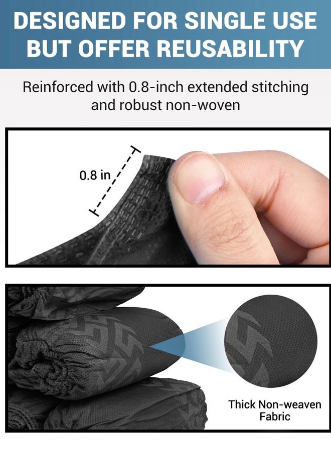 Buself X-Large 100 Count Shoe Covers Disposable Non-Slip, Premium Cloth Boot Covers, Slip-resistant, Durable, Breathable, Non-toxic, Recyclable, Stretchable Fits Up to Size 13 US Men - Black - Image 4