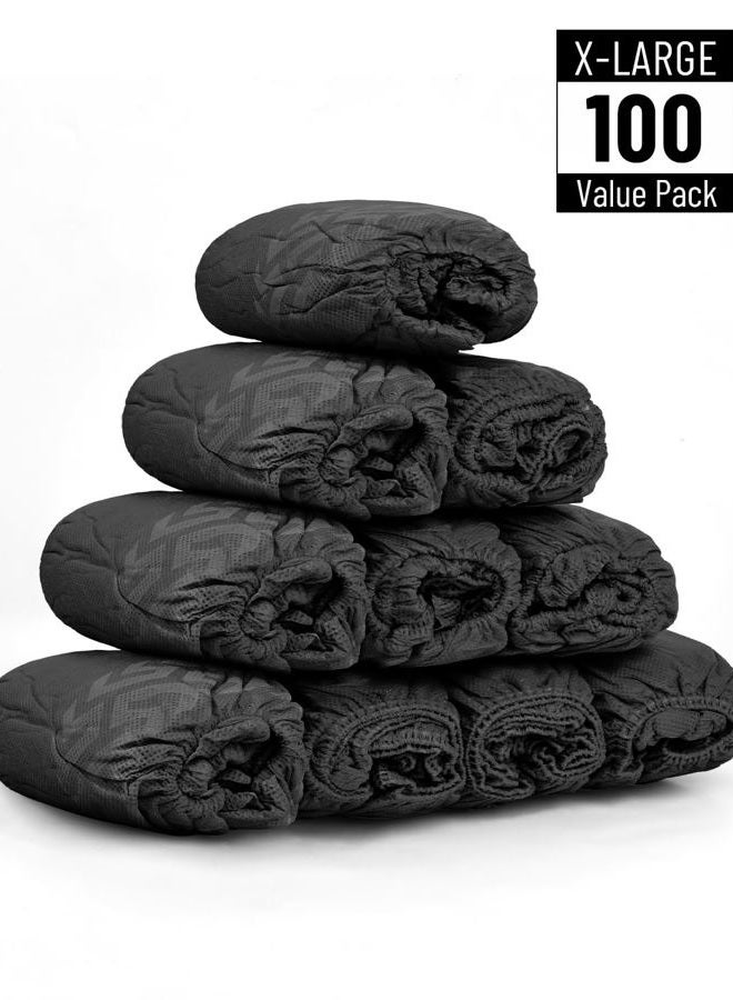 Buself X-Large 100 Count Shoe Covers Disposable Non-Slip, Premium Cloth Boot Covers, Slip-resistant, Durable, Breathable, Non-toxic, Recyclable, Stretchable Fits Up to Size 13 US Men - Black - Image 2