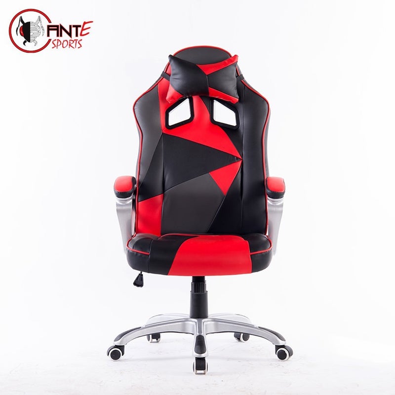 ANT Esports Ant E Sports 8077 Red PU with PVC Black Metal Frame 80mm Class 4 Gas Fit 350mm Metal Base Adjustable Backrest Angle 90135 Degree Gaming Chair Red Black - Image 1