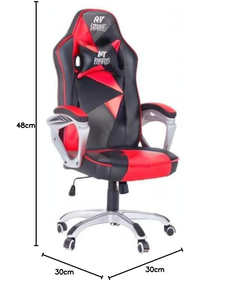 ANT Esports Ant E Sports 8077 Red PU with PVC Black Metal Frame 80mm Class 4 Gas Fit 350mm Metal Base Adjustable Backrest Angle 90135 Degree Gaming Chair Red Black - Image 2