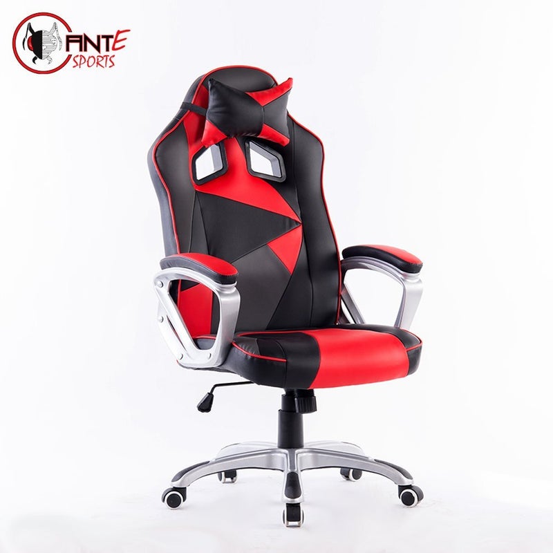 ANT Esports Ant E Sports 8077 Red PU with PVC Black Metal Frame 80mm Class 4 Gas Fit 350mm Metal Base Adjustable Backrest Angle 90135 Degree Gaming Chair Red Black - Image 3