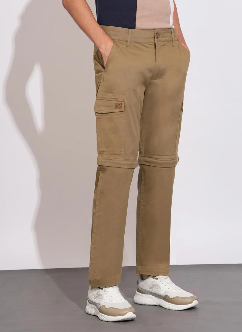 بيينغ هيومان Men Brown Solid Regular Fit Cargo Pants