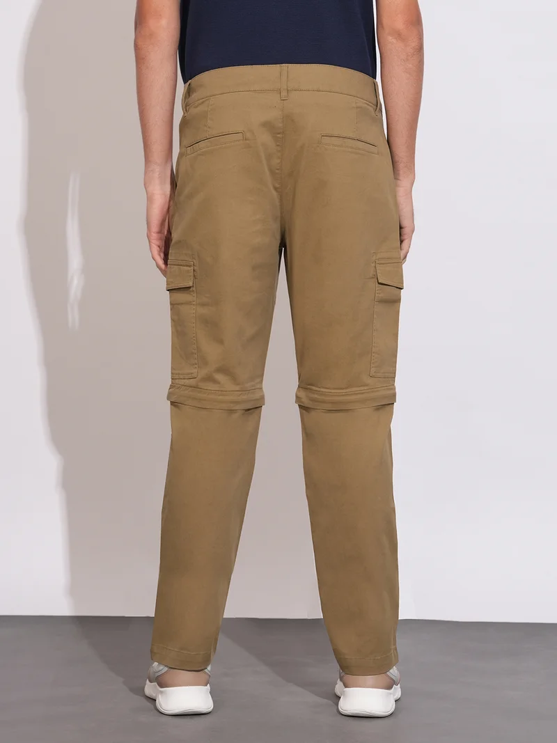 Being Human BROWN Men Brown Solid Regular Fit Cargo Pants for Men | Best Price UAE