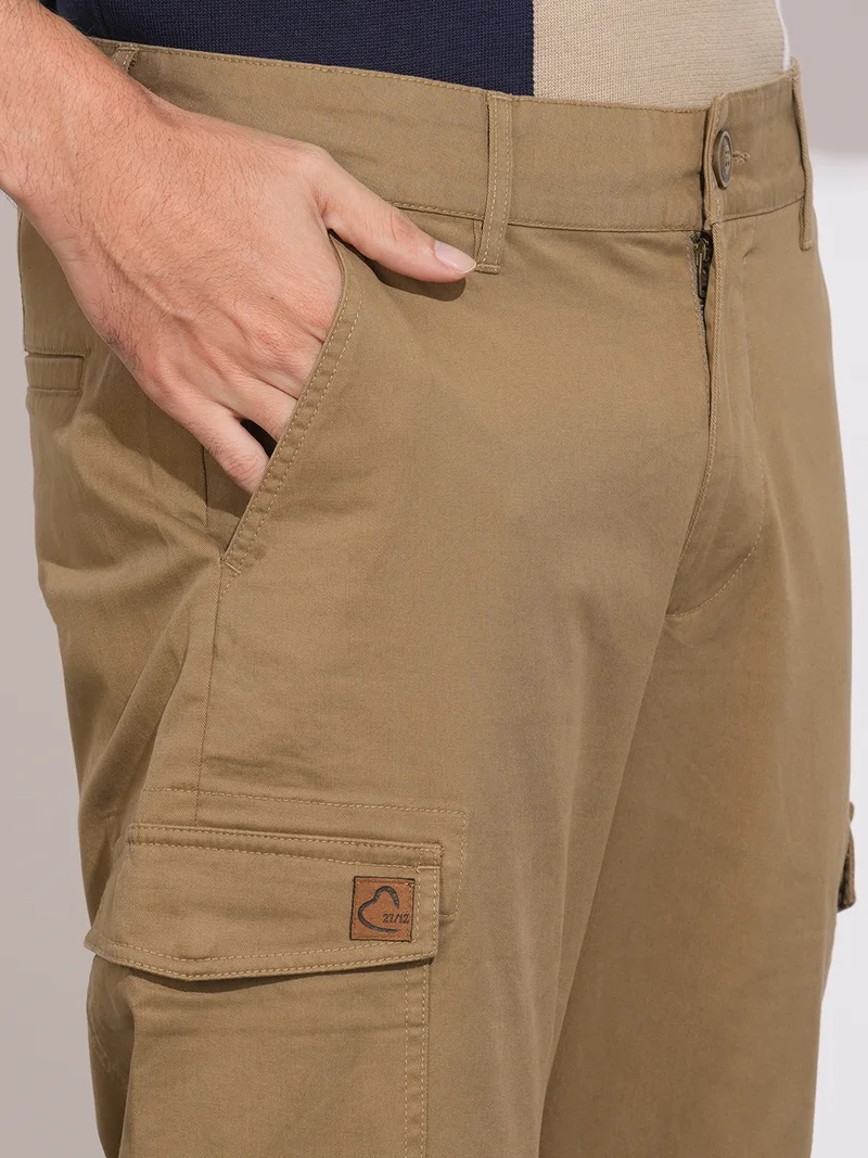 Being Human BROWN Men Brown Solid Regular Fit Cargo Pants for Men | Best Price UAE
