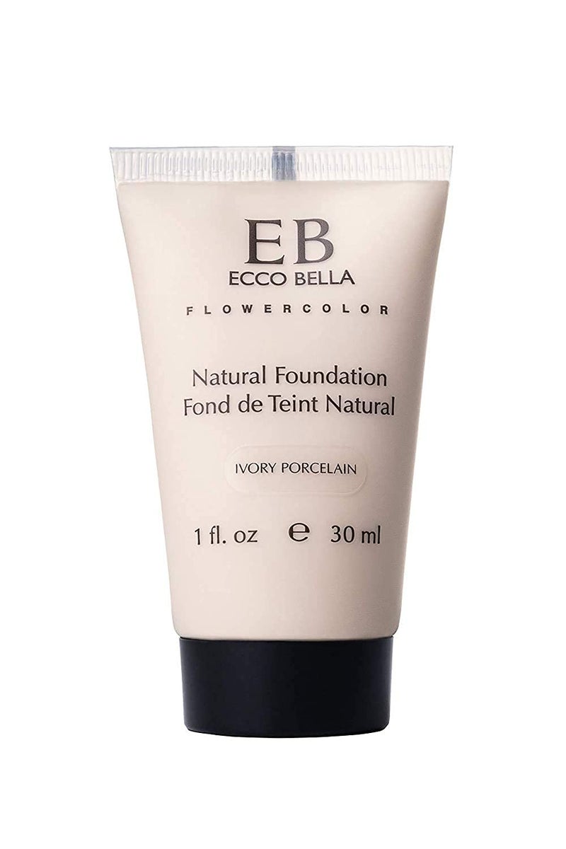 Ecco Bella Liquid Foundation Makeup  Lightweight Buildable Coverage  Hydrating Foundation  Clean Foundation Makeup Vegan  Protects  Hydrates Skin  Ivory Porcelain