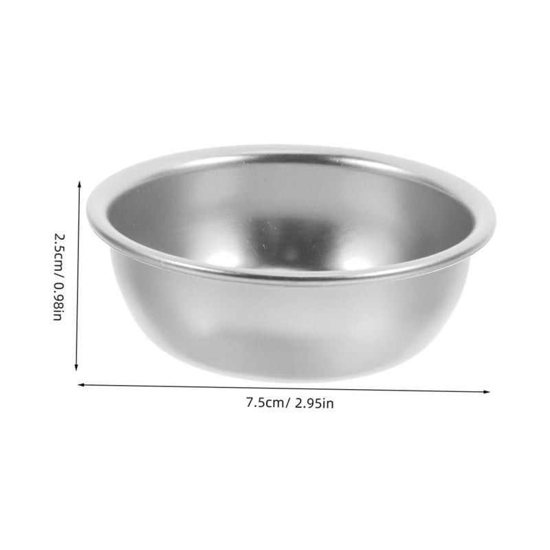 2 Pcs Aluminum Dipping Cups Round Condiment Bowls Nonstick Easy Clean Compact Design For Sushi Salad Sauces Silver Plates - Image 3