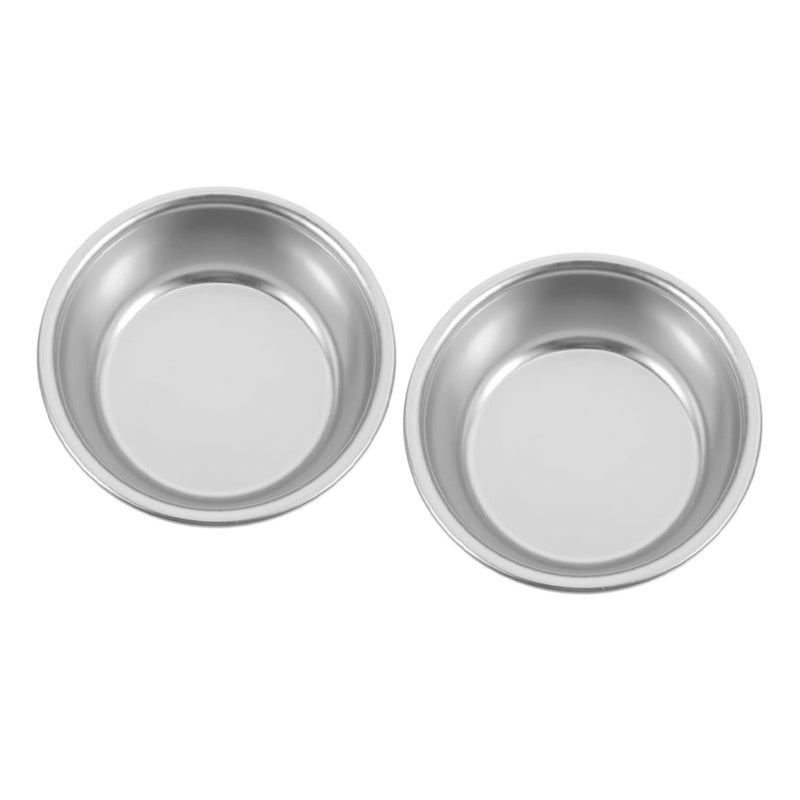 2 Pcs Aluminum Dipping Cups Round Condiment Bowls Nonstick Easy Clean Compact Design For Sushi Salad Sauces Silver Plates - Image 2