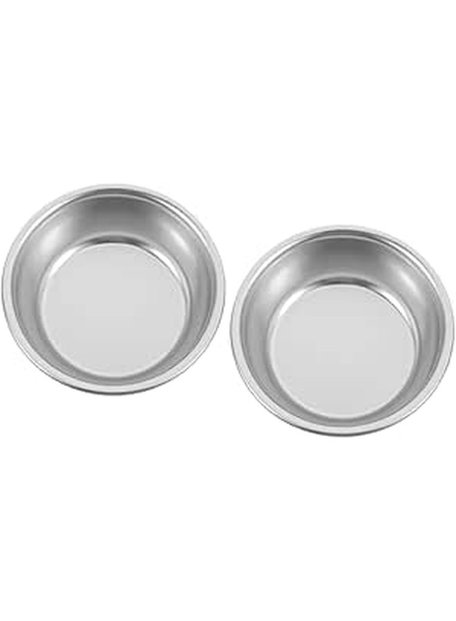2 Pcs Aluminum Dipping Cups Round Condiment Bowls Nonstick Easy Clean Compact Design For Sushi Salad Sauces Silver Plates - Image 1