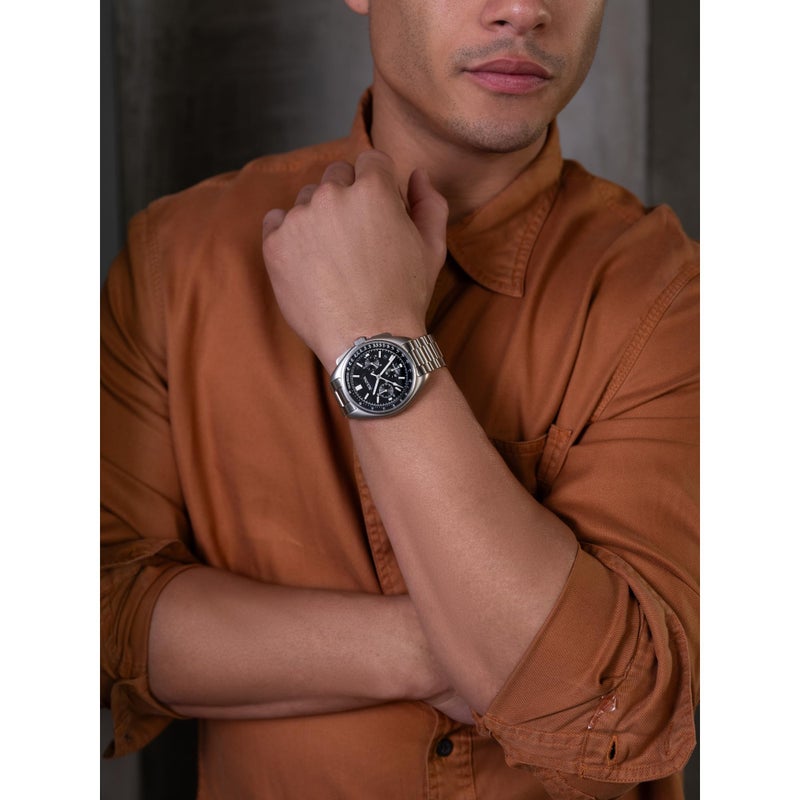 Bulova ساعة بولوفا للرجال من سلسلة الأرشيف - لونا بايلوت 6 يد كرونوغراف أداء عالي كوارتز ستانلس ستيل، كريستال ياقوتي، الطراز: 96B258 - Image 5