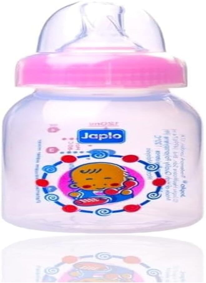 Japlo Japlo Round baby feeding Bottle with Anti-colic nipple & Lukewarm water mixer size 150 ml- pink colour 