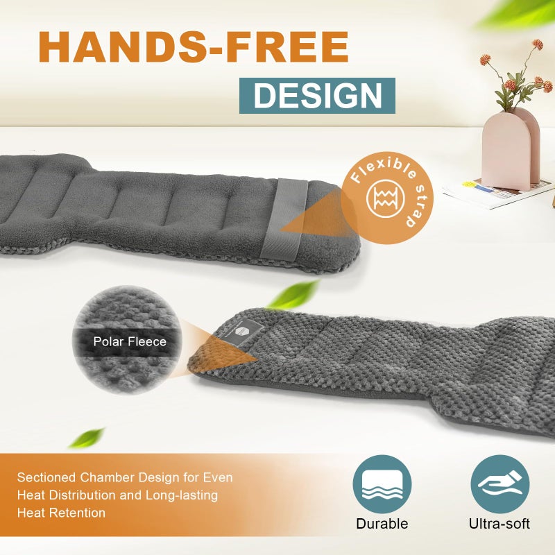 uncn Microwavable Heating Pads for Neck and Shoulders Pain Relief Microwave Heat Pack Versatile Weighted Moist Heated Neck Wrap Reusable Herbal Nature Calming Beanbag Warm Compress 29X7 in 2.4Pounds - Image 4