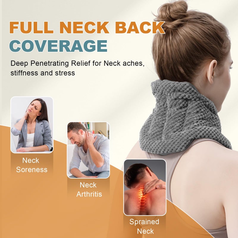 uncn Microwavable Heating Pads for Neck and Shoulders Pain Relief Microwave Heat Pack Versatile Weighted Moist Heated Neck Wrap Reusable Herbal Nature Calming Beanbag Warm Compress 29X7 in 2.4Pounds - Image 3