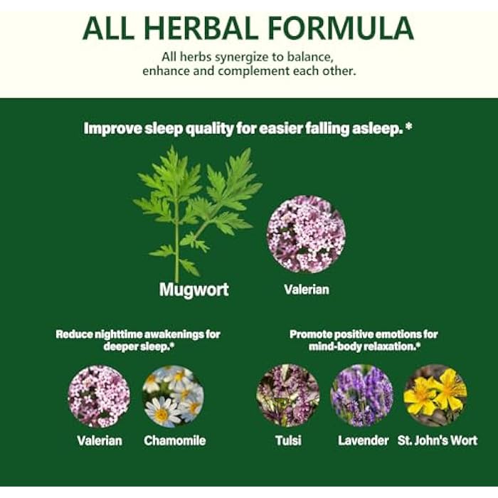 Eubrition Mugwort Herb Liquid Drops for Sleep Support, Mugwort Leaves(Artemisia vulgaris) All in 1 Formula for Relaxation Support, Herbal Supplement with Valerian Chamomile Tulsi Lavender Extract.2oz - Image 4