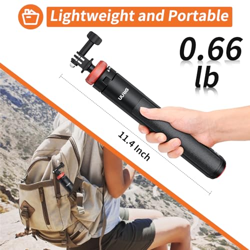 UURig Extendable Selfie Stick Tripod for GoPro Max Hero 10 9 8 7 6 5 4, DJI Osmo Action, Insta 360 One R and More Action Camera（50.7''） - Image 4