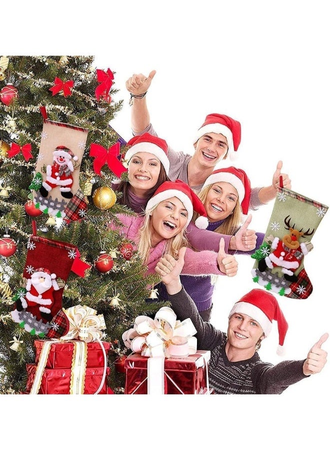 4 قطع من جوارب عيد الميلاد بالجملة، تزيين جوارب عيد الميلاد، سانتا، رجل الثلج، الرنة، البطريق، جوارب عائلية، تزيين شجرة عيد الميلاد، أكياس هدايا لحفلة العطلات العائلية، ديكور منزلي - Image 3