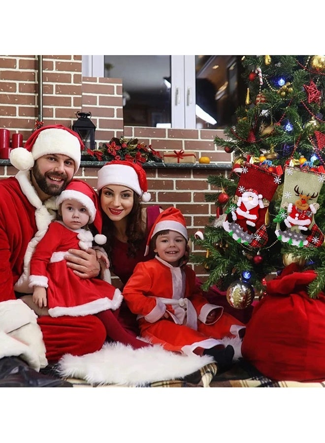 4 قطع من جوارب عيد الميلاد بالجملة، تزيين جوارب عيد الميلاد، سانتا، رجل الثلج، الرنة، البطريق، جوارب عائلية، تزيين شجرة عيد الميلاد، أكياس هدايا لحفلة العطلات العائلية، ديكور منزلي - Image 4