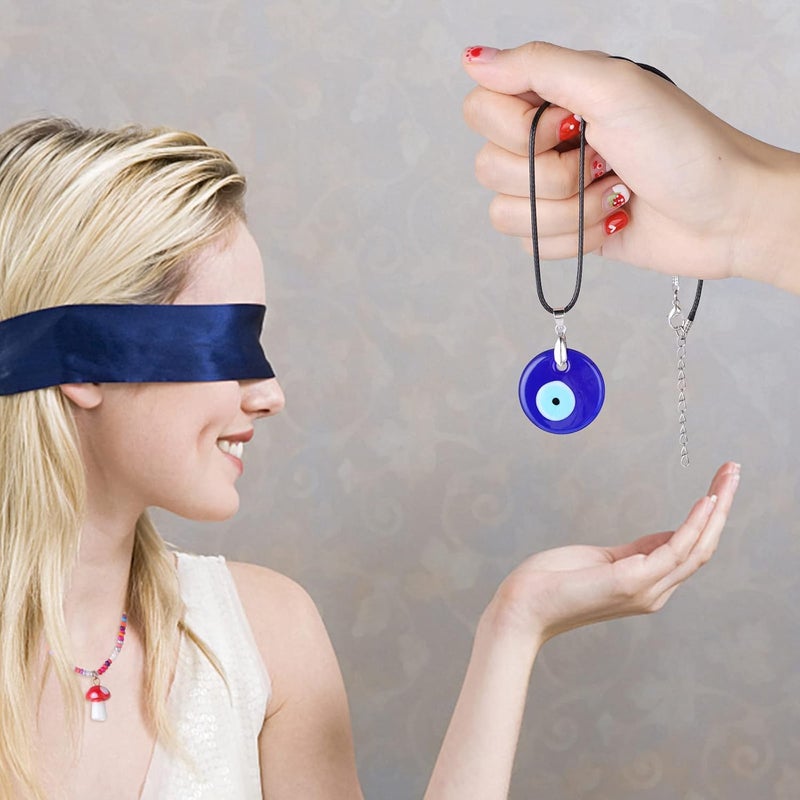 كلاراكو قلادة عين الحسد، قلادة عين تركية زرقاء كبيرة، وقلادة فطر ملونة مزينة بالخرز للنساء والرجال، قلادة لجلب الحظ والحماية - Image 5