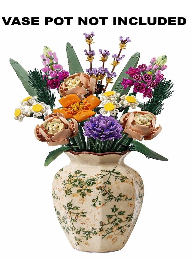 Prplet Flower Bouquet Building Blocks Set | Botanical Artificial Flower Decor Toy (756 Pieces) | DIY Creative Brick Bouquet for Home & Office Decoration - Image 2