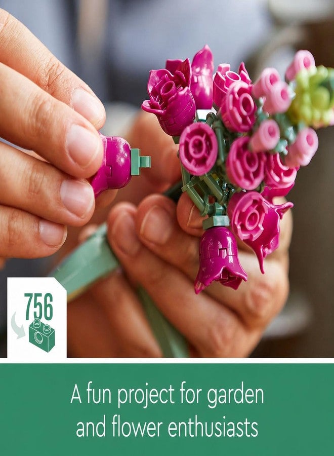 Prplet Flower Bouquet Building Blocks Set | Botanical Artificial Flower Decor Toy (756 Pieces) | DIY Creative Brick Bouquet for Home & Office Decoration - Image 3
