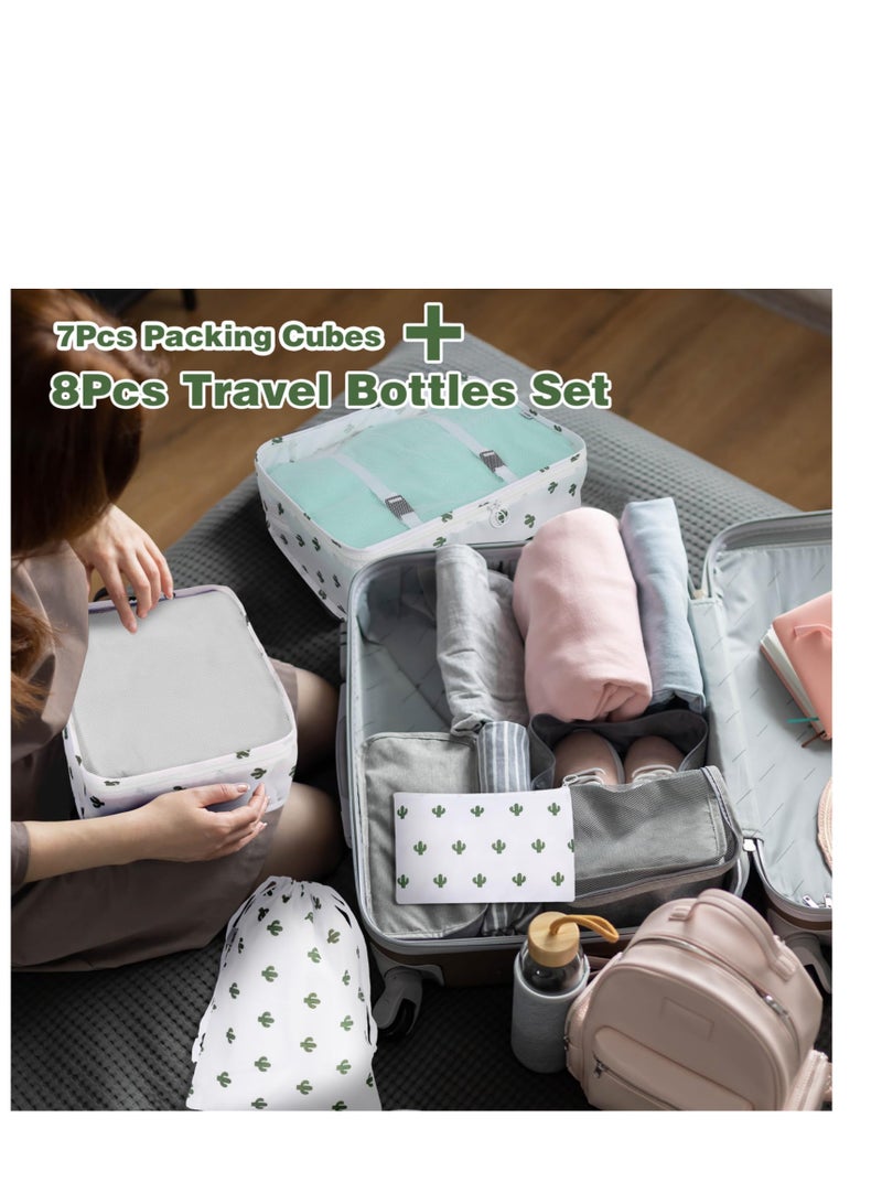 SYOSI Travel Packing Cubes Sets, 7 Pcs Packing Cubes Suitcase Organizer Bags Travel Essentials for Backpack Suitcases  - Image 3
