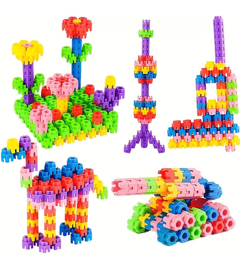 مجموعة من 98 قطعة من المكعبات السداسية للأطفال للعب الإبداعي والتعليمي (DIY) - Image 3