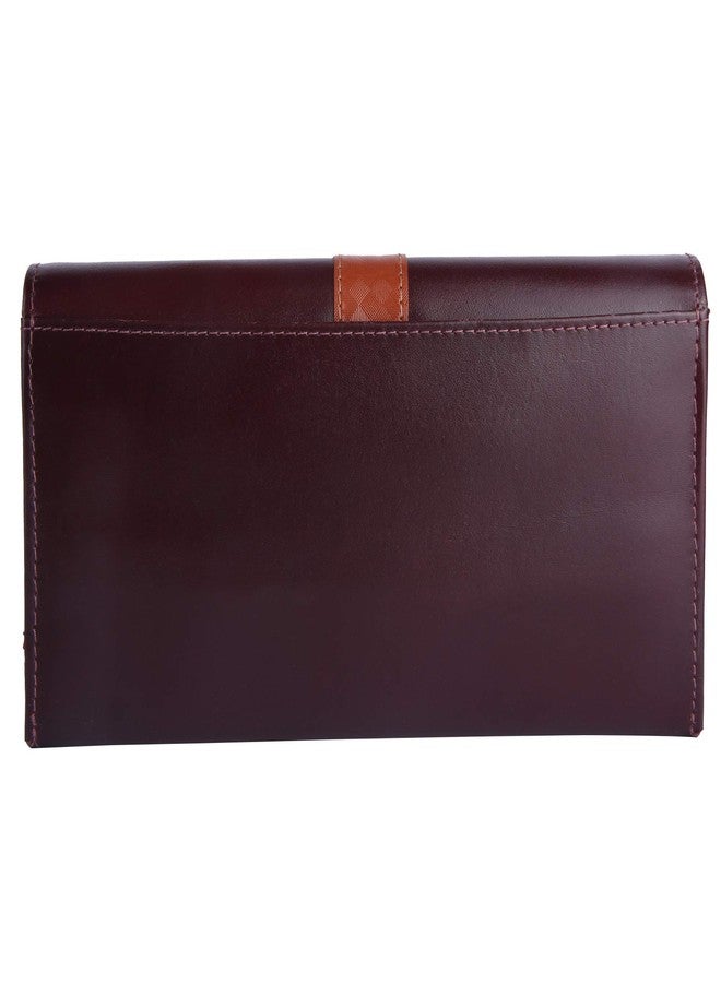 Brooklyn Bridge® Genuine Leather Clutch Wallet for Women Accordion Purse with Coin Chain Pocket and Two ID Window (Crazy Square-Smooth Leather + RFID, Crazy Square-Smooth RED 2) - Image 4