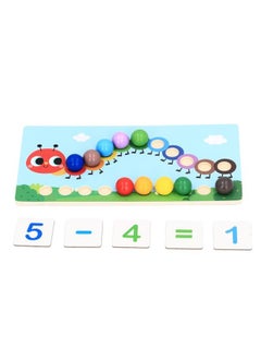 نيبمينينت Wooden Clip Beads Toy Puzzle Early Educational Interactive Learn Math Counting Color Matching Toddler Games  - Image 5