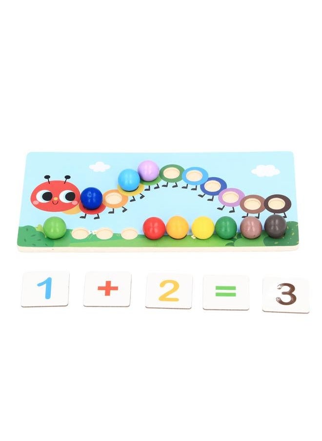 نيبمينينت - Wooden Clip Beads Toy Puzzle Early Educational Interactive Learn Math Counting Color Matching Toddler Games - Image 1