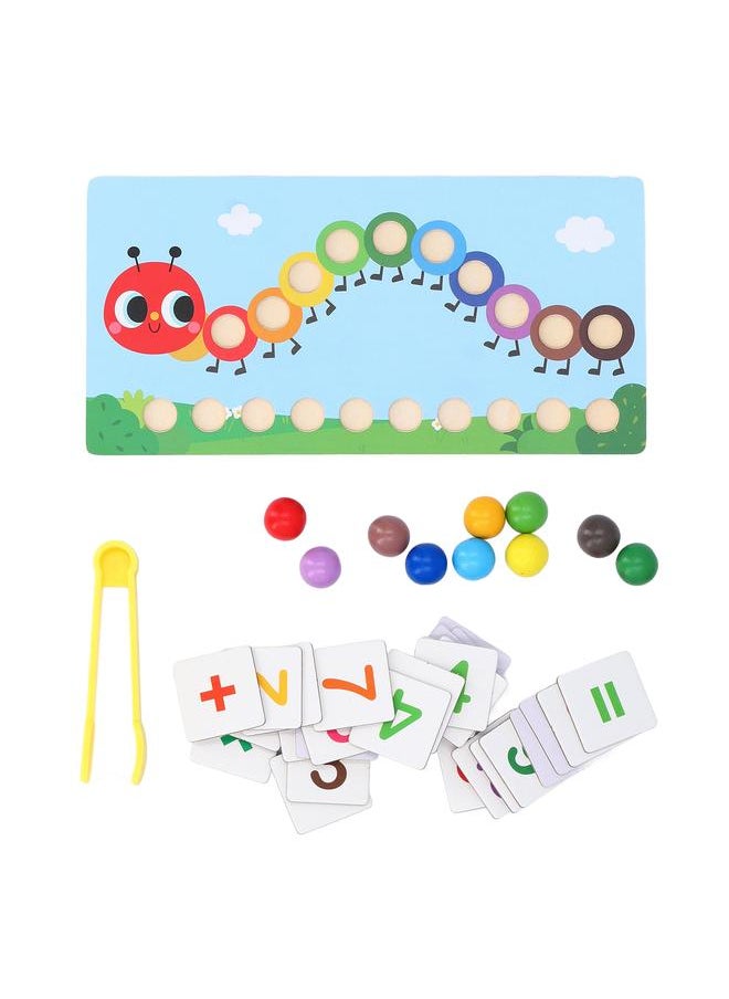 نيبمينينت - Wooden Clip Beads Toy Puzzle Early Educational Interactive Learn Math Counting Color Matching Toddler Games - Image 1