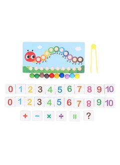 نيبمينينت Wooden Clip Beads Toy Puzzle Early Educational Interactive Learn Math Counting Color Matching Toddler Games  - Image 3