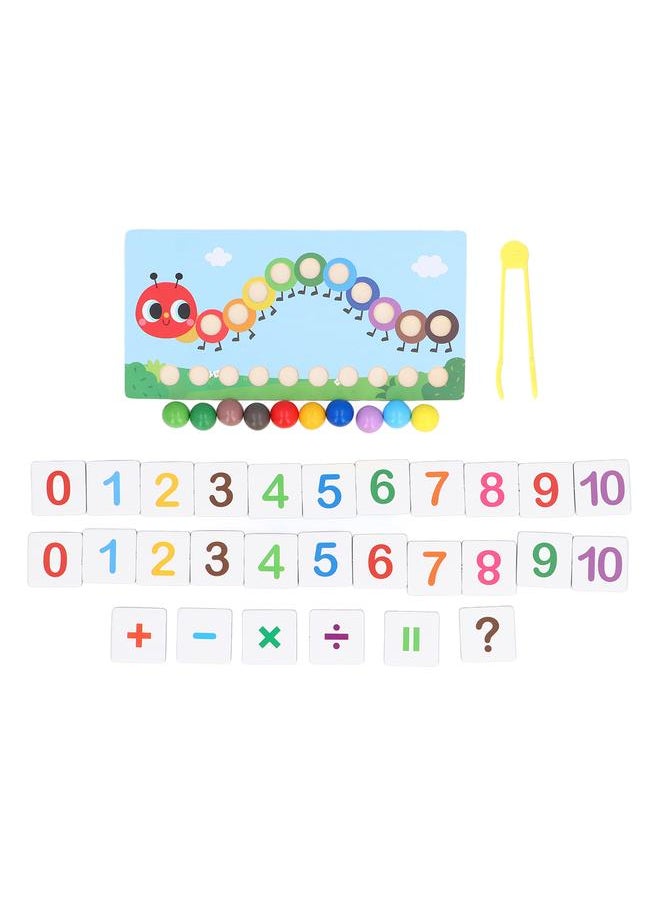 نيبمينينت - Wooden Clip Beads Toy Puzzle Early Educational Interactive Learn Math Counting Color Matching Toddler Games - Image 1