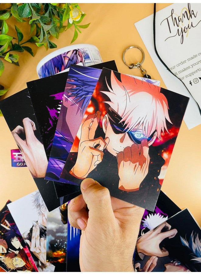 SINCE 7 STORE SINCE 7 STORE Satoru Gojo Gift Box Includes 5 Products: Mug, Keychain, Key-Tag, 9 Mini Posters, And Shape Cut Badge - The Ultimate Fan Collection. 350Ml Ceramic Mug, Multicolor - Image 5