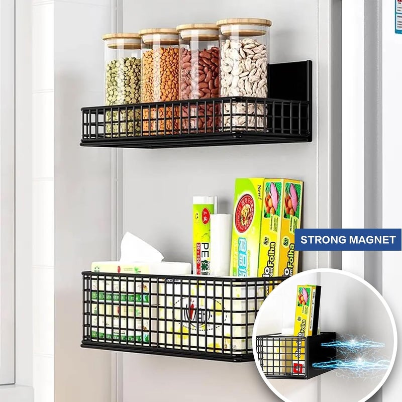 Excefore Magnetic Storage Basket for Fridge and Whiteboard – Large Black Metal Wire Organizer with Pen Holder, Office Desk Organizer, Magnetic Wire Basket for Kitchen and Classroom Storage - Image 5