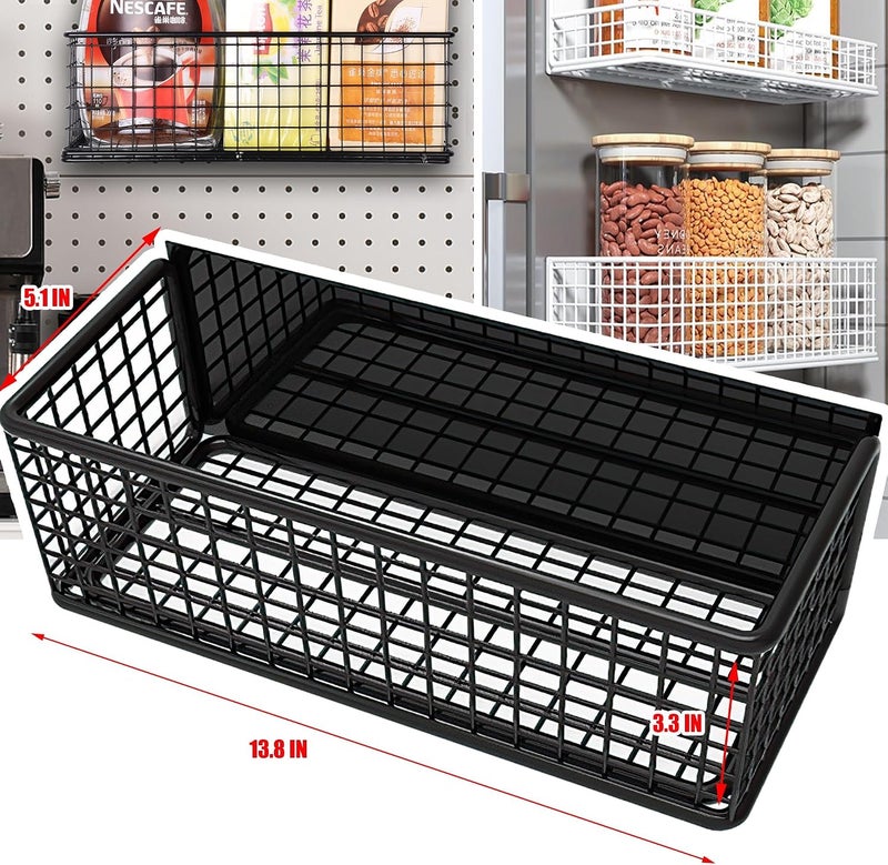 Excefore Magnetic Storage Basket for Fridge and Whiteboard – Large Black Metal Wire Organizer with Pen Holder, Office Desk Organizer, Magnetic Wire Basket for Kitchen and Classroom Storage - Image 2
