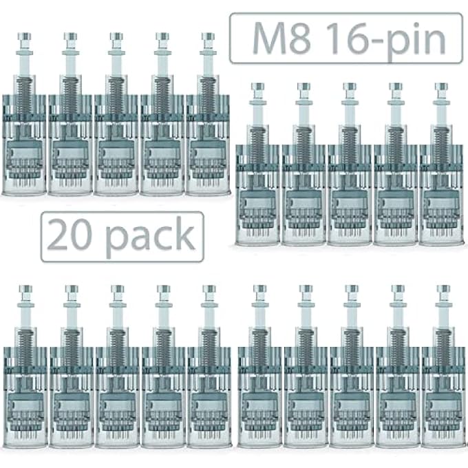 Posee M8 Microneedling Pen 16-Pin Replacement Cartridges (20 Pack) - Image 1